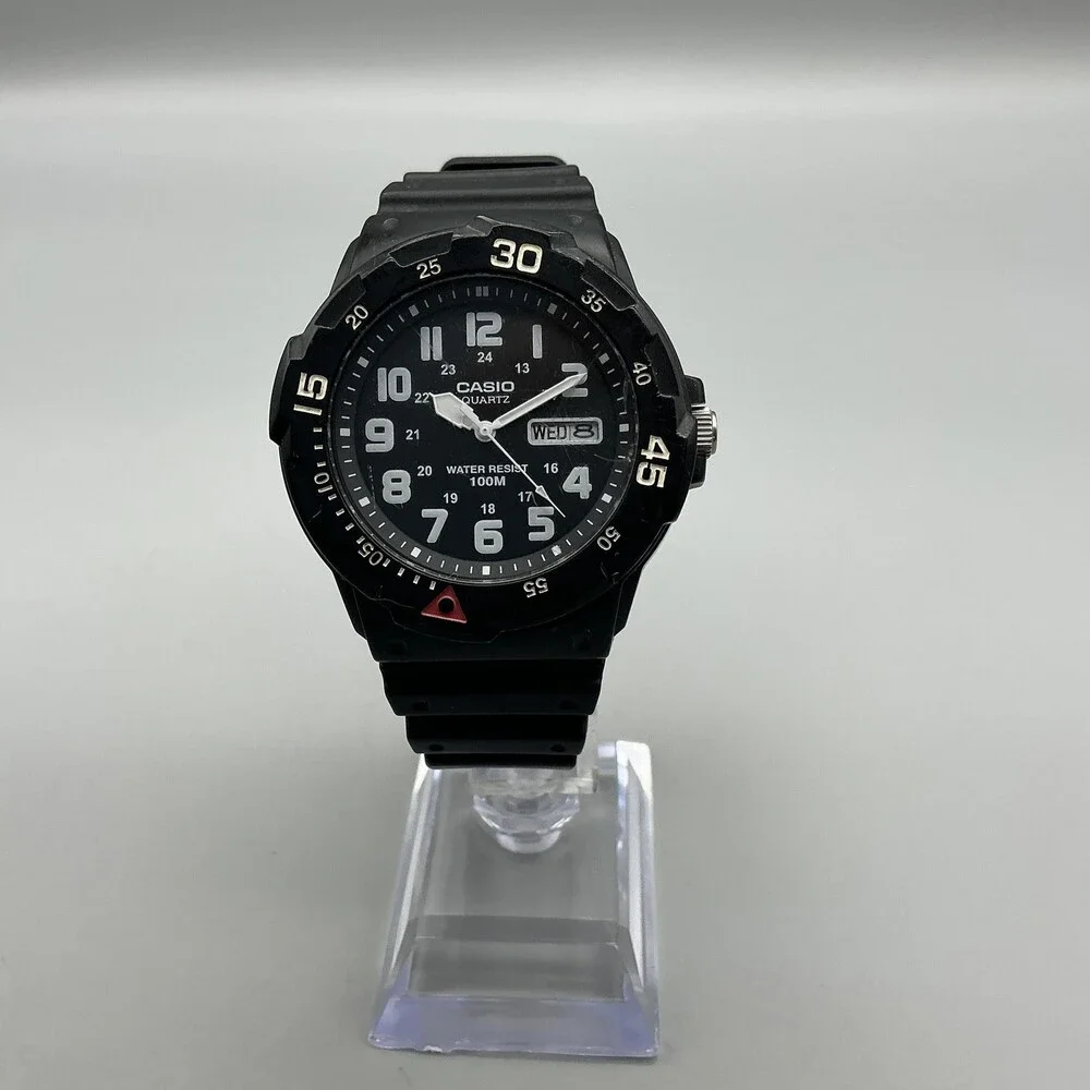 Casio 5125 MRW-200H Mens Watch 43mm Black Dial Day Date Resin 100m